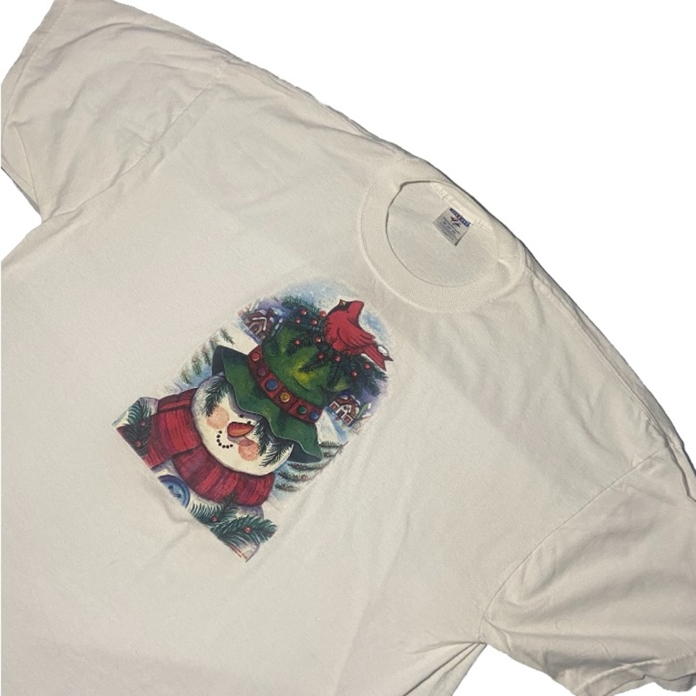Vintage Snowman Christmas T-Shirt - Festive Holiday Graphic
